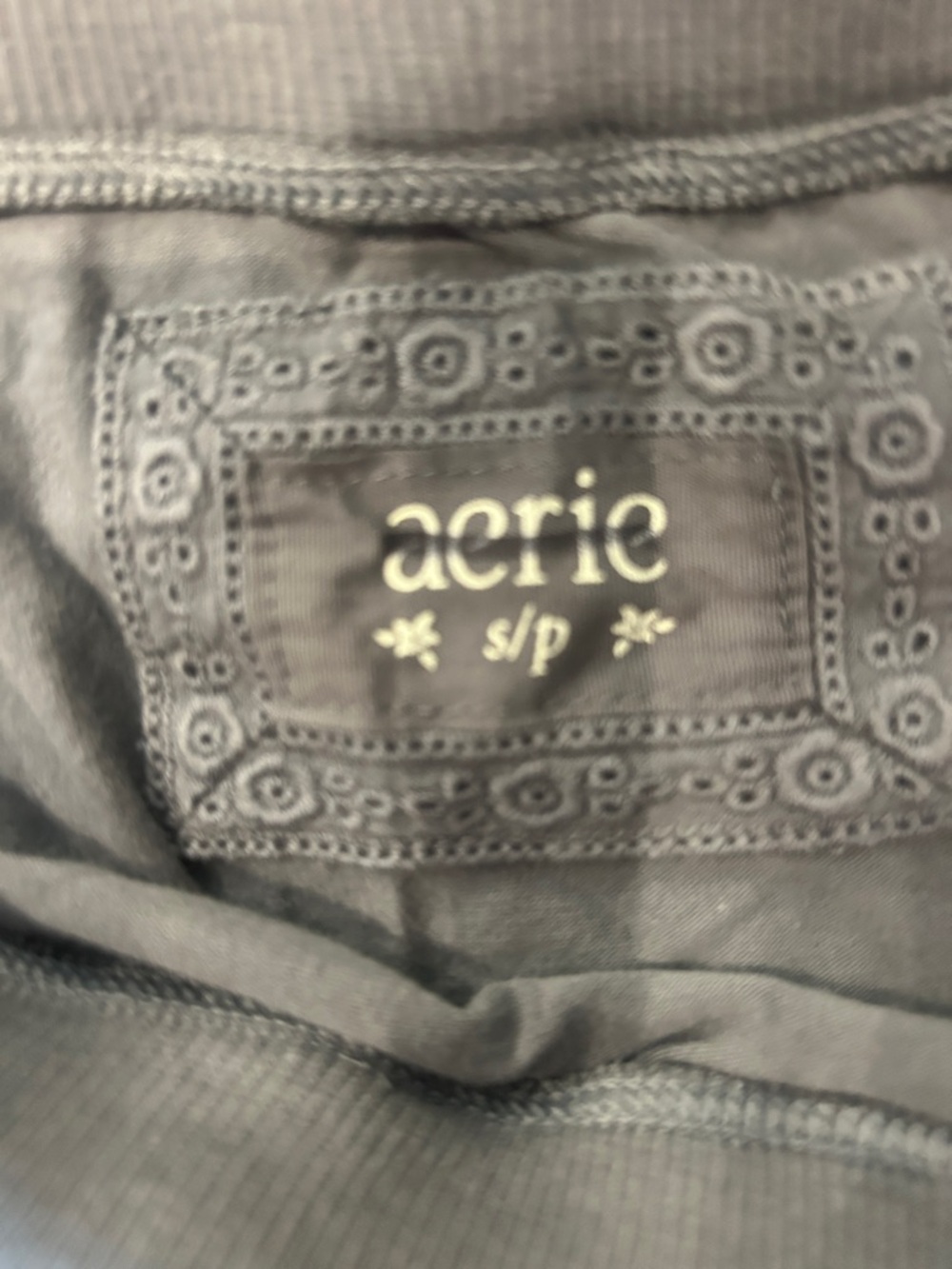 aerie Gray Ruffle Drawstring Mini Skirt-Small - Picture 3 of 7